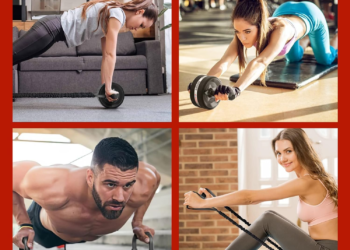 EnterSports Rodillo abdominal 6 en 1 con cinta de fitness