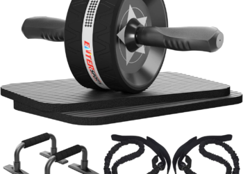 EnterSports Rodillo abdominal 6 en 1 con cinta de fitness